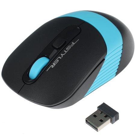 Мышь беспроводная A4Tech Fstyler FG10 черный/синий, 2000 dpi, радиоканал, USB, кнопки - 4