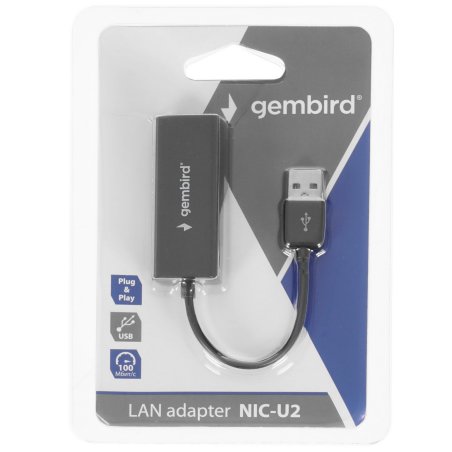 Сетевой адаптер Ethernet Gembird NIC-U2 USB 2.0 - Fast Ethernet adapter