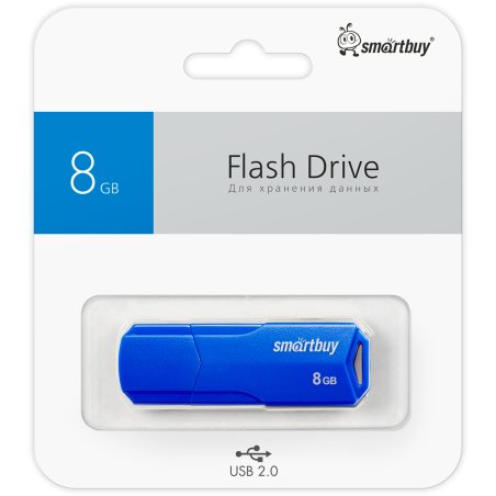 Флешка USB Smartbuy CLUE Blue (SB8GbCLU-BU), 8Gb, USB 2.0, R/W 25/10, синий
