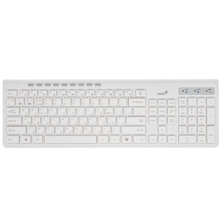 Комплект беспроводной Genius Smart KM-8230 белый, клавиатура+мышь, USB, 1 мини-ресивер на оба устройства. Клавиатура: 104 клавиши кнопка SmartGenius, клавиши т