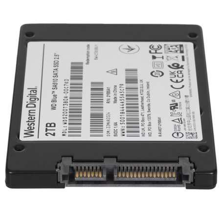 Накопитель SSD WD 2Tb Blue Client SATA 2.5" 6Gb/s, 560/530, IOPS 95/84K, MTBF 1,75M, 3D NAND TLC, 500TBW, Retail (856315)