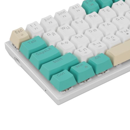 Клавиатура проводная механическая Defender Vexx Pro GK-084 RU, белый/зеленый, механическая