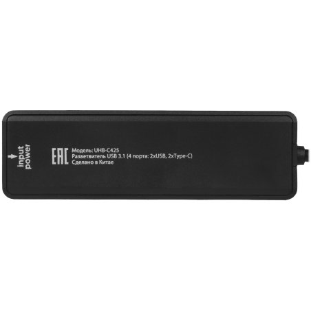Разветвитель USB3.1 Gembird UHB-C425, 2xUSB, 2xType-C, с доп.питанием (порт Type-C), кабель Type-C 19см