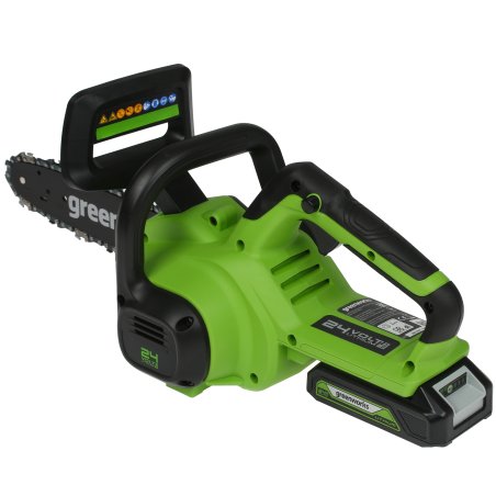Цепная пила аккумуляторная GreenWorks G24CS25K2, 24V, 25см, c АКБ 2Ач и ЗУ (2007707UA)