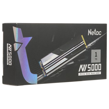 Накопитель SSD Netac NV5000, 1Tb, M.2 2280, PCIe 4.0 x4, NVMe, R/W 5000/4400, с радиатором