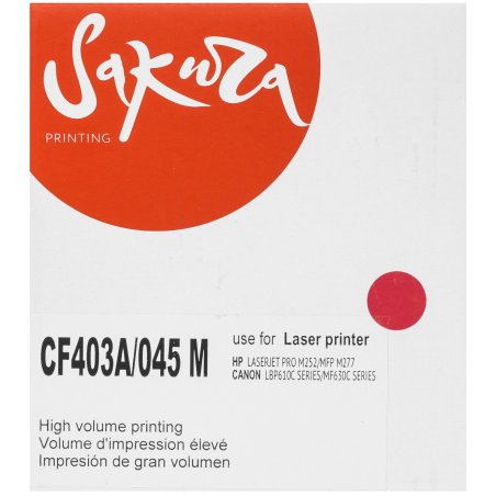 Картридж лазерный Sakura CF402A/045M для HP Color LaserJet Pro M252n/M252dn/MFP277dw/277n и Canon i-SENSYS LBP-610C, MF-630C, пурпурный, 1 300к.