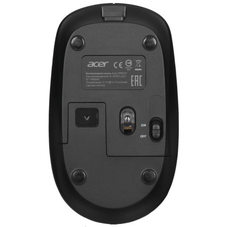 Мышь беспроводная Acer OMR307 черный, 1600 dpi, радиоканал, USB, кнопки - 4