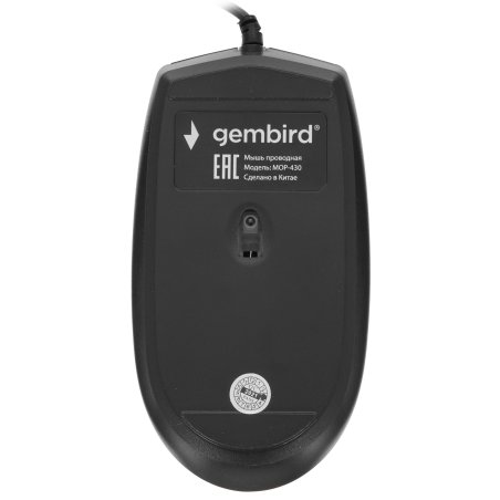 Мышь проводная Gembird MOP-430 черный, 1600 dpi, USB, кнопки - 4