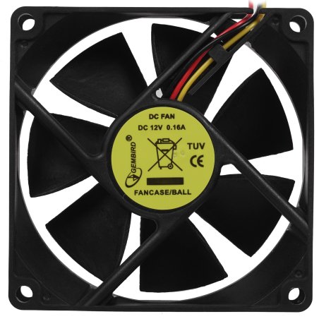 Вентилятор для корпуса Gembird FANCASE/BALL черный, 80 мм, 2600 об/мин, 27 дБ, 3 pin