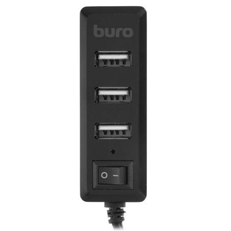 Разветвитель USB 2.0 Buro BU-HUB4-0.5L-U2.0 4порт. черный