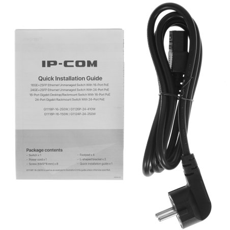 Коммутатор 24-портовый гигабитный стоечный IP-COM G1124P-24-250W с 24-портовым PoE