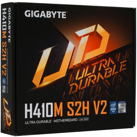 Материнская плата Gigabyte H410M S2H V2 2.1, LGA 1200, Intel Q470, 2xDDR4, 4xSATA, 1xM.2, 1xPCIe 3.0 x16, 2xPCIe x1, 1xHDMI, 1xDVI-D, 1xVGA, 1x 1Gb LAN, 2xUSB-A 3.2 Gen 1, 4xUSB-A 2.0, 3x3.5 мм, 7.1, mATX