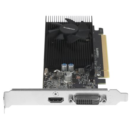 Видеокарта Gigabyte GV-N1030D4-2GL NVidia GeForce GT 1030, 2Gb DDR4/64-bit, PCI-Ex16 3.0, DVI-Dx1, HDMI2.0bx1, LP, 2-slot cooler, Retail