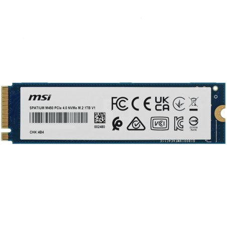 Накопитель SSD MSI SPATIUM M450, 1Tb, PCIe 4.0 x4, M.2 2280, NVMe, R/W 3400/2400