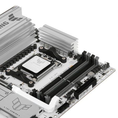 Материнская плата Asus TUF GAMING B850M-PLUS WIFI7 W, AM5, AMD B850, 4xDDR5, 4xSATA, 3xM.2, 1xPCIe 5.0 x16, 1xPCIe 3.0 x1, 1xDP, 1xHDMI, 1x2.5Gb LAN, Wi-Fi 7, Bluetooth 5.4, 1xUSB-C 20Gbps, 3xUSB-A 10Gbps, 4xUSB-A 5Gbps, 4xUSB-A 2.0, 5x3.5 мм, 7.1, mATX