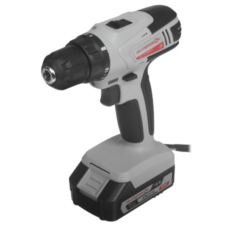 Дрель-шуруповерт аккумуляторная ИНТЕРСКОЛ ДА-10/18ЭР 35 ПРОМО, 18В, 1400 об/мин, с 2 АКБ 2 Ач и ЗУ