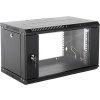 Шкаф телекоммуникационный настенный разборный 9U (600х520) дверь стекло, черный (ШРН-Э-9.500-9005)