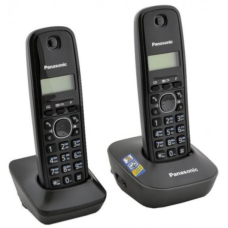 Телефон беспроводной (DECT) Panasonic KX-TG1612RUH (серый) Доп трубка в комплекте,АОН, Caller ID,12 мелодий звонка,поиск трубки