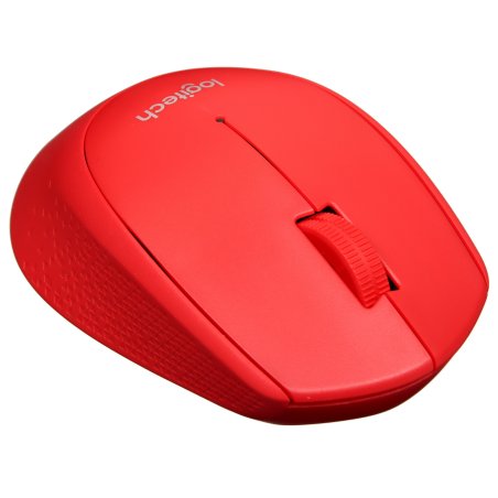 Мышь беспроводная Logitech M280 красный, 1000 dpi, радиоканал, USB, кнопки - 3