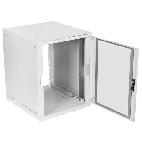 Шкаф телеком. настен, 15U, 600x650, дверь стекло (ШРН-15.650) (1 коробка)