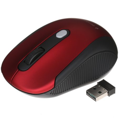 Мышь беспроводная Gembird MUSW-420-1 красный, 1600 dpi, радиоканал, USB, кнопки - 4