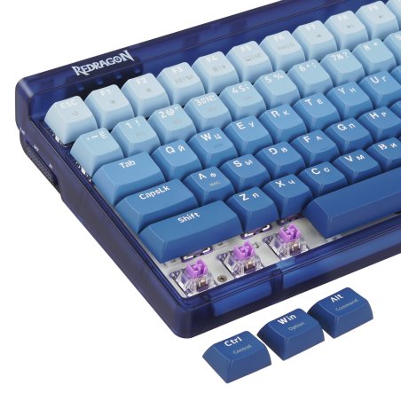 Клавиатура беспроводная Redragon Garen Pro RU RGb, бел/син, градиент,BT+2.4