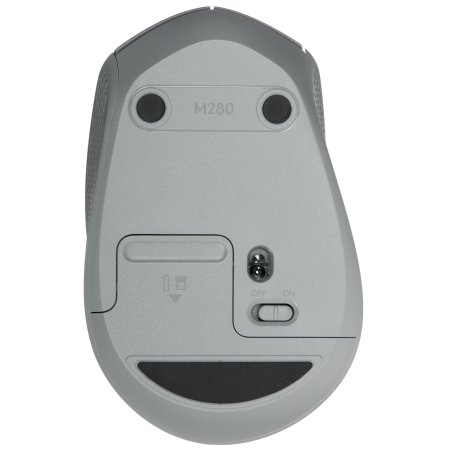 Мышь беспроводная Logitech M280 серый, 1000 dpi, радиоканал, USB, кнопки - 3