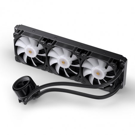 Система жидкостного охлаждения Jonsbo TG-420 ARGB Black, 420 мм, 3x140 мм, 800-1800 об/мин, 20.3-36.2 дБ, 4-pin PWM, 300 Вт, ARGB, черный