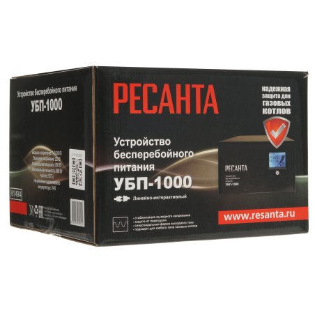Устройство бесперебойного питания Ресанта УБП-10001000 ВА. 800 Вт. 140-260 В. 1 розетка