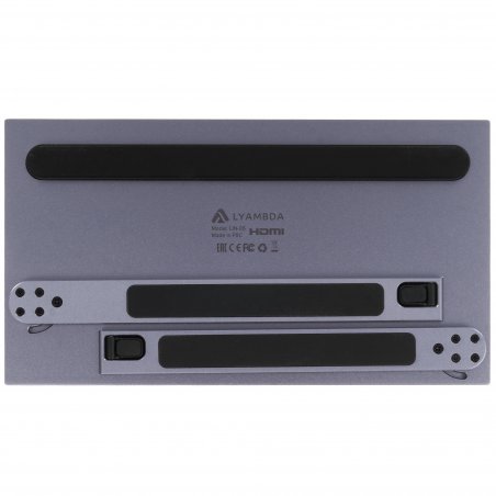 Док-станция для ноутбука Lyambda LIN-07 Type-C 11 в 1 Multimedia DUAL Hdmi /Type-C /Usb 3.0/RJ45/AUX 3.5/SD/TF Aluminum Gray