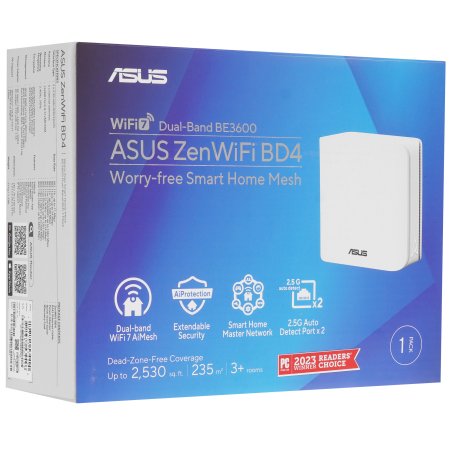 Маршрутизатор ASUS BD4 (W-1-PK) WiFi 7 2x2.5G 2882+688Mbps 5GHz/2.4GHz