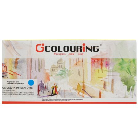 Картридж лазерный Colouring CG-CE321A голубой (1300 стр.) для принтеров HP LJ CP1525N/CP1525NW/CM1415/1415fnw