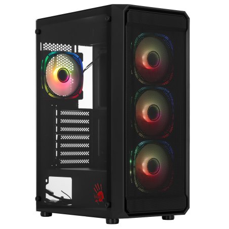 Компьютерный корпус Bloody BD-CC114F черный без БП ATX 4x120мм 1xUSB 2.0 1xUSB 3.0 audio bott PSU