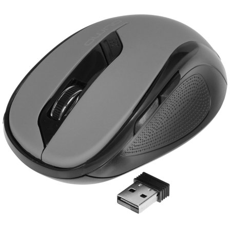 Мышь беспроводная Qumo Office Line M63 серый, 1600 dpi, радиоканал, USB, кнопки - 6