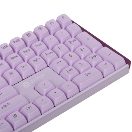 Комплект клавиатура+мышь Оклик S315W беспроводной USB 1600 DPI сиреневый (1978643)