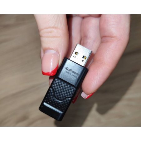 Флешка USB GoPower SLIDER (00-00025964), 32Gb, USB 2.0, R/W 20/10, черный матовый