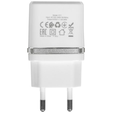 Сетевое зарядное устройство HOCO (6957531047742) C11 1USB 1A MICRO USB 1м белый