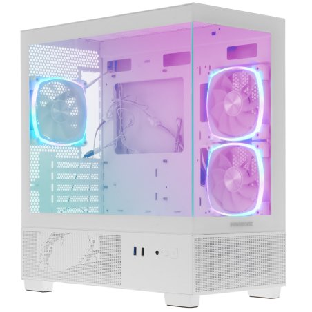 Компьютерный корпус Powercase Vision Micro M, Tempered Glass, черный, mATX (CVMMB-L0)