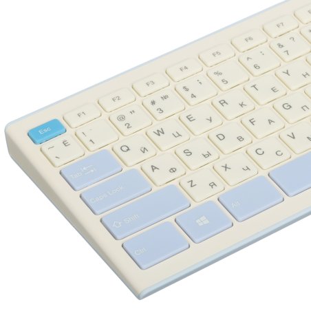 Комплект клавиатура + мышь Acer OCC205 беспроводной USB, 1200 dpi, белый/голубой