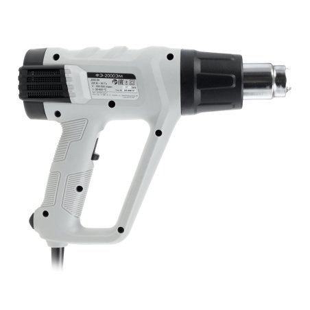 Фен технический ИНТЕРСКОЛ ФЭ-2000ЭМ, 2000Вт,50-600°С,поток 300-500л/мин,дисплей,0.77кг 385.0.1.00