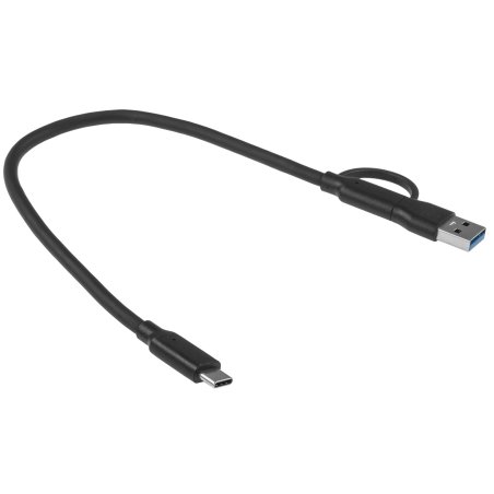 Кабель соединительный Telecom TUS716-0.3M 2-in-1 USB-A/C to Type C,10Gbps, 0.3m