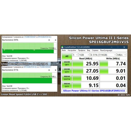 Флешка USB 16Gb Ultima II-I Series SP016GbUF2M01V1S USB 2.0 серебристый