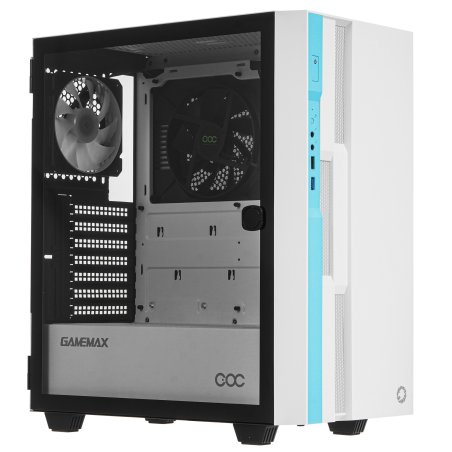 Компьютерный корпус GameMax Brufen C3 WB без БП, MidiT, ATX, Бело-гол, Зак. стекл., USB 3.0, 1*120; 1*140мм вент.