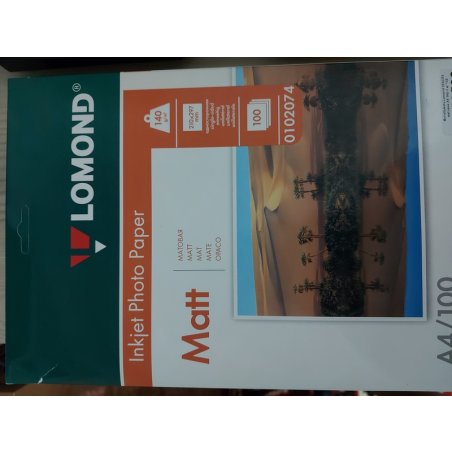 Фотобумага Lomond односторонная матовая, 140г/м2, A4(21x29)/100л.