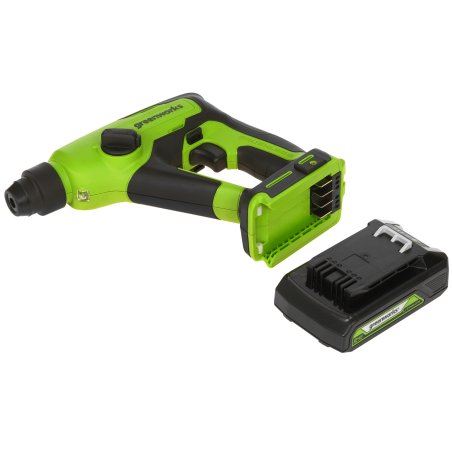 Перфоратор аккумуляторный бесщеточный GreenWorks GD24SDS1K2, 1,2 ДЖ, 24V, c АКБ 2А·ч и ЗУ, в сумке (3803107UA)