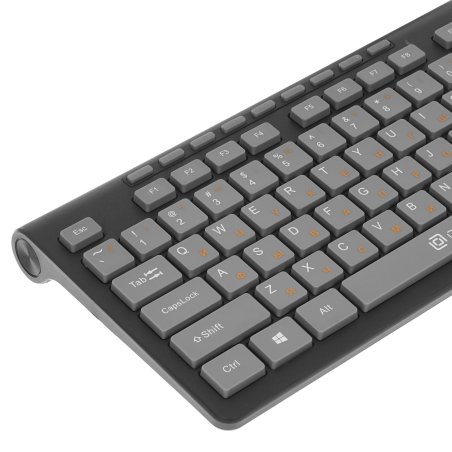 Клавиатура проводная Oklick 420MRL черный USB slim Multimedia LED
