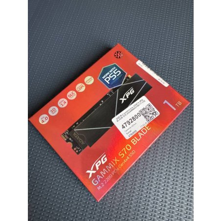 Накопитель SSD ADATA XPG BLADE S70, 1Tb, PCIe 4.0 x4, M.2 2280, NVMe, R/W 7400/5500, с радиатором
