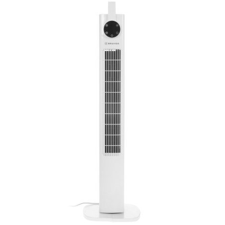 Колонный вентилятор BRAYER BR4957, эл.упр.,пульт ДУ,вращение,мощ-ть60Вт, LED дисплей, 3 скор.Таймер