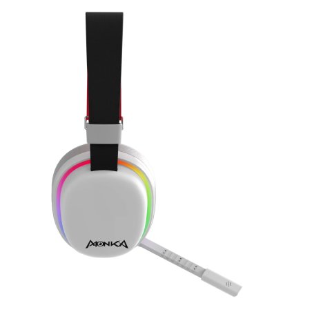 Гарнитура Marvo HG9069W Monka Echo белый, беспроводная + проводная, радиоканал, до 10 ч, подсветка, совместимость с PS5, Xbox