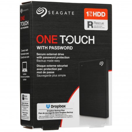 Внешний HDD 2.5" Seagate One Touch, 1TB, USB 3.2 Gen 1 Type-A, 5400 rpm, черный